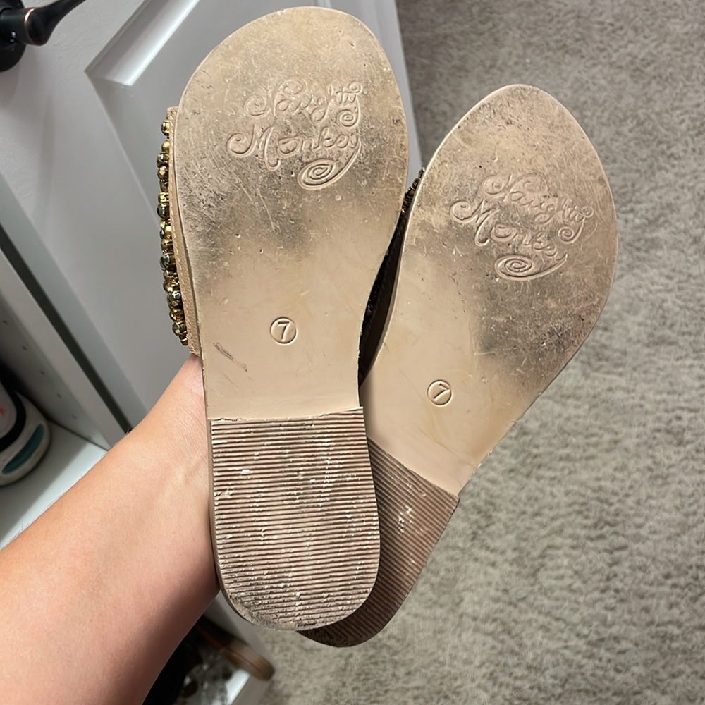 Naughty monkey sz 7 flat beaded sandals - Picture 3 of 3